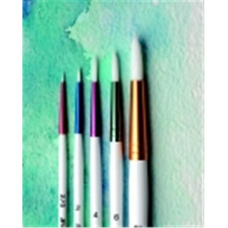 Sax Sax True Flow Round Spectrum White Taklon Watercolor Paint Brush Set - Assorted Size; White; Set - 5 462065